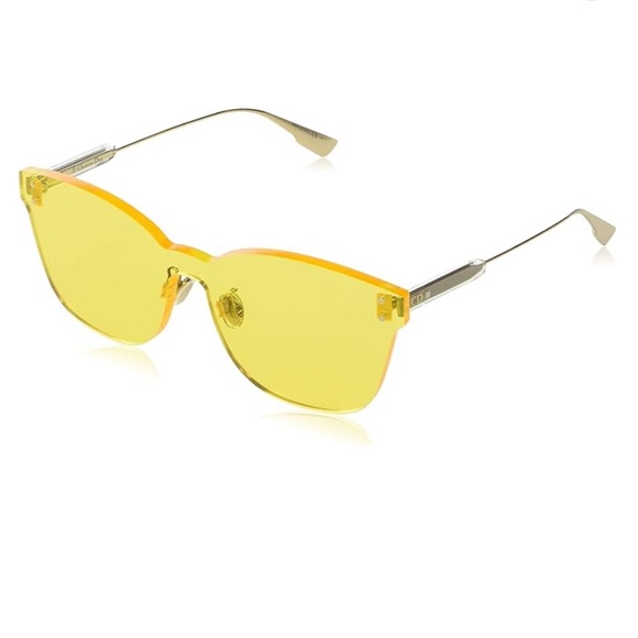 DIOR Sunglasses YELLOW w/CLEAR MIRROR - Picture 1 of 5